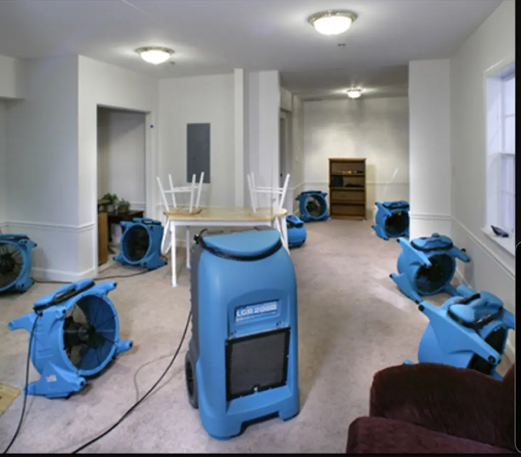 Air movers and dehumidifier setup for Water Damage Restoration in Dowagiac